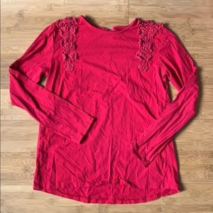 Red Long Sleeve Shirt with Nice Designs